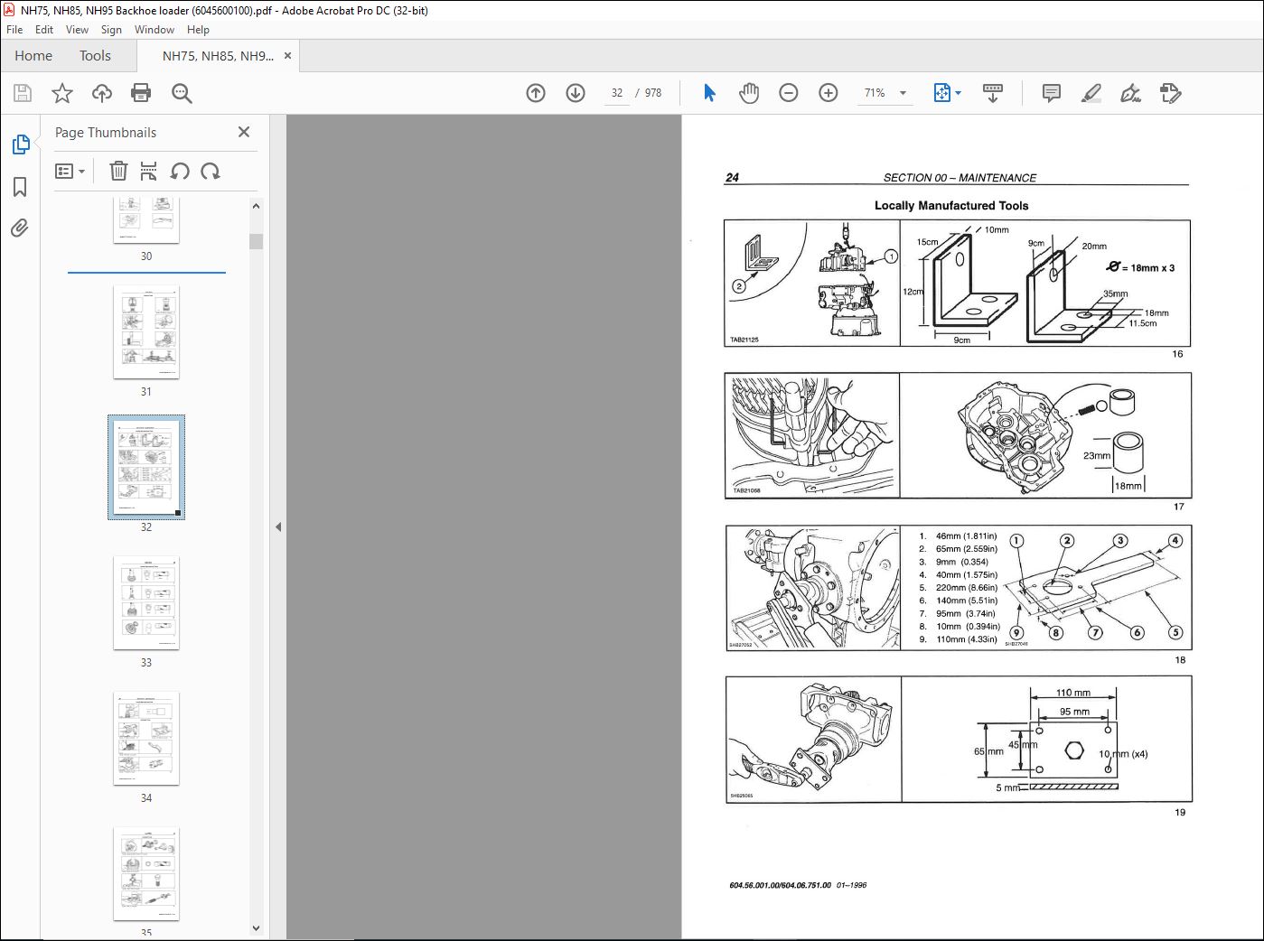 New Holland NH 75 NH 85 NH 95 Repair Manual 6045600100 - PDF DOWNLOAD ...