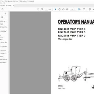 New Holland RG140.B VHP TIER 3 RG170.B VHP TIER 3 RG200.B VHP TIER 3 Motorgrader Operator's Manual 84498219 - PDF DOWNLOAD