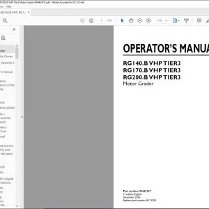 New Holland RG140.B VHP TIER3 RG170.B VHP TIER3 RG200.B VHP Motor Grader Operator's Manual 90442247 - PDF DOWNLOAD