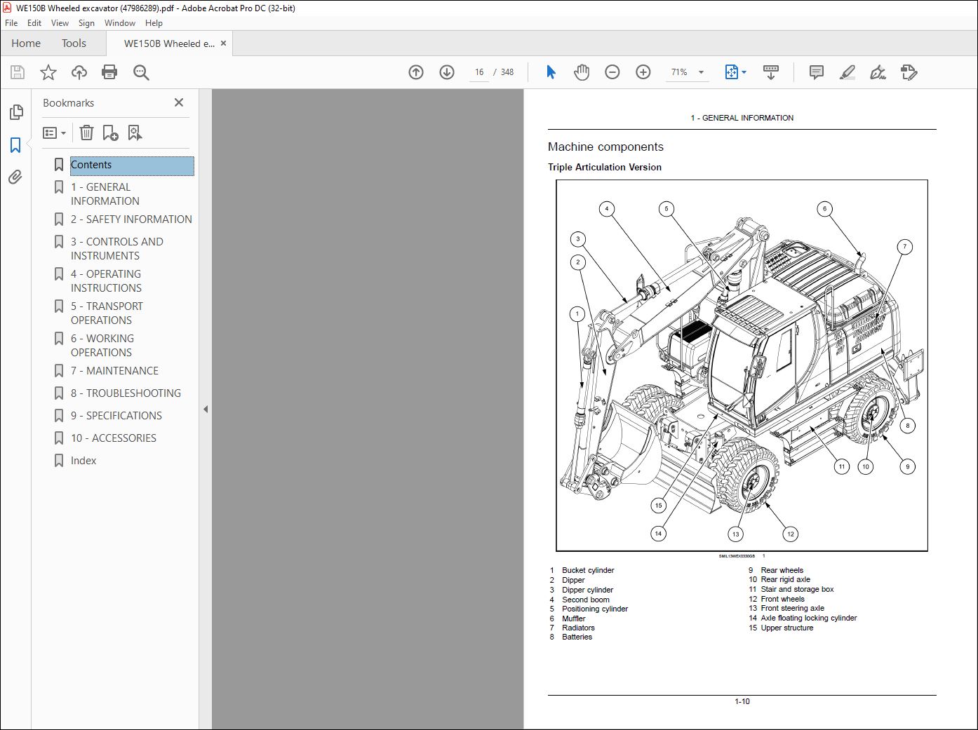 New Holland WE150B Wheeled Excavator Operator's Manual 47986289 - PDF ...