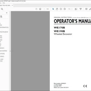 New Holland WE170B WE190B Wheeled Excavator Operator's Manual 47476371 - PDF DOWNLOAD