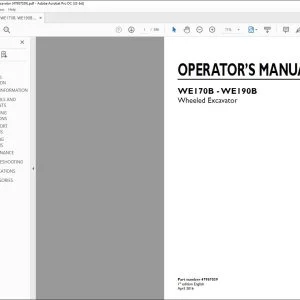 New Holland WE170B - WE190B Wheeled Excavator Operator's Manual 47987039 - PDF DOWNLOAD
