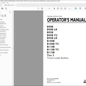 New holland B90B B90B LR B95B B95B TC B95B LR B100B B100B TC B110B B110B TC B115B Tier 3 Loader Backhoe OPERATOR’S MANUAL 47987555 - PDF DOWNLOAD