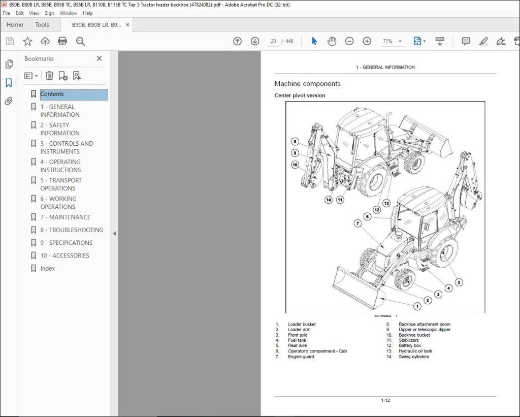 New holland B90B B90B LR B95B B95B TC B95B LR B110B B115B TC Tier 3 ...