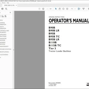 New holland B90B B90B LR B95B B95B TC B95B LR B110B B115B TC Tier 3 Tractor Loader Backhoe OPERATOR’S MANUAL 47824082 - PDF DOWNLOAD