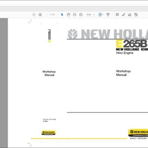 New holland E265BJ Hino Engine Workshop Manual 87731200 - PDF DOWNLOAD