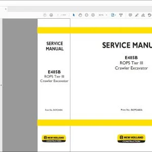 New holland E485B ROPS Tier III Crawler Excavator SERVICE MANUAL 84392440A - PDF DOWNLOAD