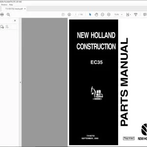 New holland EC35 Excavator Parts Manual 73185755 - PDF DOWNLOAD