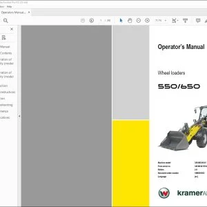 Wacker KRAMER-ALLRAD 550/650 Wheel loaders Operator’s Manual - PDF DOWNLOAD