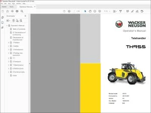 Wacker KRAMER TH955 Telehandler Operator’s Manual - PDF DOWNLOAD