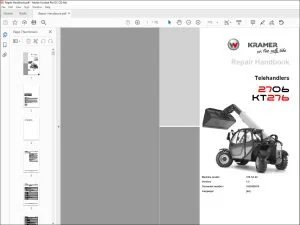 Wacker Kramer 2706  KT276 Telehandler Repair Handbook Manual - PDF DOWNLOAD