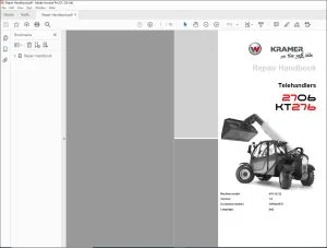 Wacker Kramer 2706/ KT276 Telehandlers Repair Handbook Manual - PDF DOWNLOAD