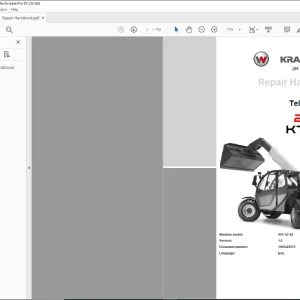 Wacker Kramer 2706/ KT276 Telehandlers Repair Handbook Manual - PDF DOWNLOAD