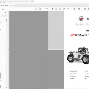 Wacker Kramer 2706/KT276 Telehandlers System Handbook Manual - PDF DOWNLOAD