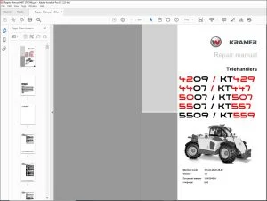 Wacker Kramer 4209 / KT429 4407 / KT447 5007 / KT507 5507 / KT557 5509 / KT559 Telehandlers Repair manual - PDF DOWNLOAD
