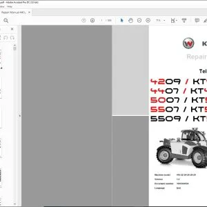Wacker Kramer 4209 / KT429 4407 / KT447 5007 / KT507 5507 / KT557 5509 / KT559 Telehandlers Repair manual - PDF DOWNLOAD