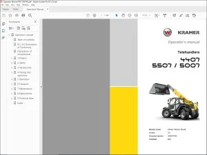 Wacker Kramer 4407 5507  5007 Telehandlers Operator’s manual - PDF DOWNLOAD