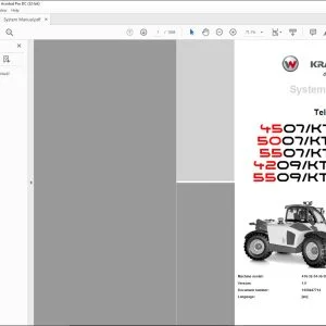 Wacker Kramer 4507/KT457 5007/KT507 5507/KT557 4209/KT429 5509/KT559 Telehandler System manual - PDF DOWNLOAD