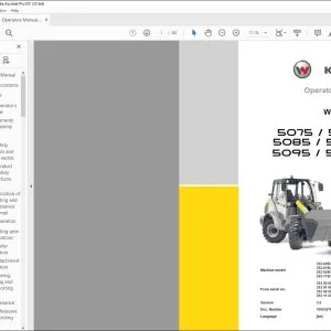 Wacker Kramer 5075  5075L 5085  5085L 5095  5095L Wheel loader Operator’s Manual - PDF DOWNLOAD