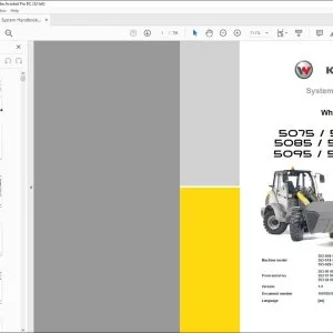 Wacker Kramer 5075 / 5075L 5085 / 5085L 5095 / 5095L Wheel loader System Handbook Manual - PDF DOWNLOAD