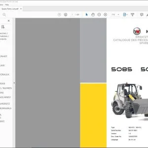 Wacker Kramer 5085 5085L Wheel loader SPARE PARTS LIST Manual - PDF DOWNLOAD