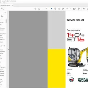 Wacker Neuson 1404 ET16 Track excavator Service manual - PDF DOWNLOAD