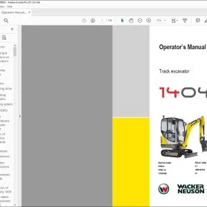 Wacker Neuson 1404 TRACKS EXCAVATORS Operator’s Manual - PDF DOWNLOAD