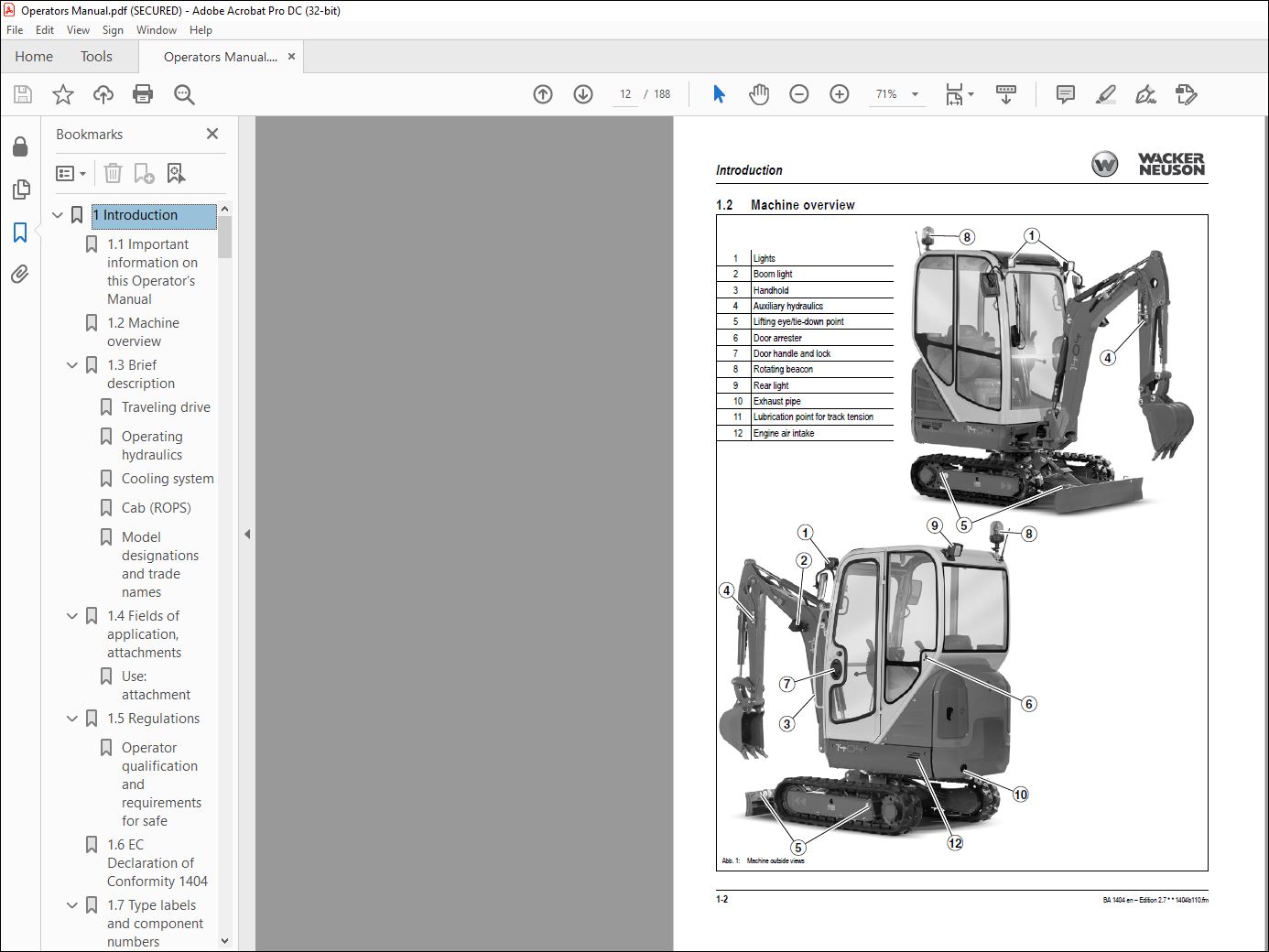 Wacker Neuson 1404 TRACKS EXCAVATORS Operator’s Manual - PDF DOWNLOAD ...