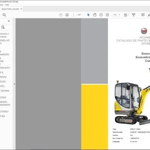 Wacker Neuson 1404 Track Crawler excavator SPARE PARTS LIST manual -  PDF DOWNLOAD
