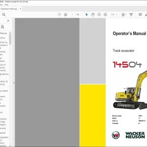 Wacker Neuson 14504 Track excavator Operator’s Manual - PDF DOWNLOAD