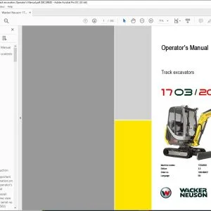 Wacker Neuson 1703/2003 Track excavators Operator's Manual - PDF DOWNLOAD