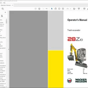 Wacker Neuson 28Z3 Track excavator Operators Manual - PDF DOWNLOAD