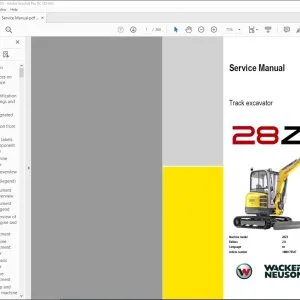 Wacker Neuson 28Z3 Track excavator Service Manual  - PDF DOWNLOAD