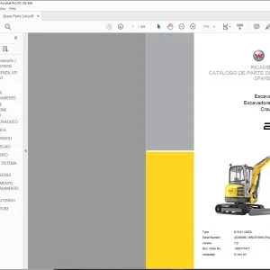 Wacker Neuson 28Z3 Tracks Crawler excavator Spare Parts Manual - PDF DOWNLOAD
