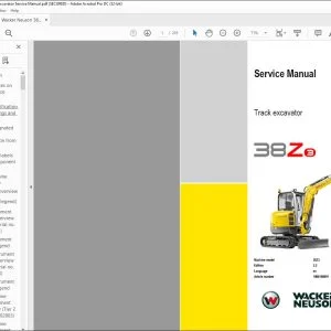 Wacker Neuson 38Z3 Track excavator Service Manual - PDF DOWNLOAD