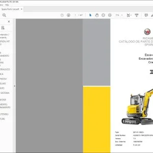 Wacker Neuson 38Z3 Tracks Crawler excavator Spare Parts Manual - PDF DOWNLOAD