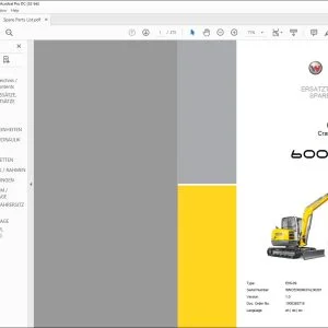 Wacker Neuson 6003 CN Track Crawler excavator SPARE PARTS LIST Manual - PDF DOWNLOAD