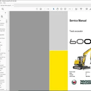 Wacker Neuson 6003 Track excavator Service Manual - PDF DOWNLOAD