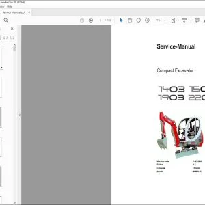 Wacker Neuson 7403 7503 7903 2203 Compact Excavator Service-Manual - PDF DOWNLOAD