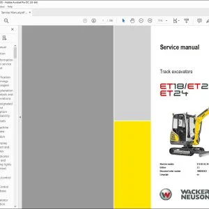 Wacker Neuson ETlB /ЕТ20 / ET24 Tracks excavator Service manual- PDF DOWNLOAD