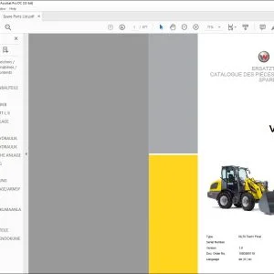 Wacker Neuson Group WL70 Wheel loaders SPARE PARTS LIST manual - PDF DOWNLOAD