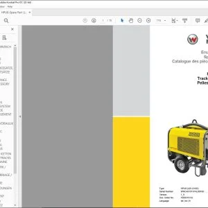 Wacker Neuson HPU8 Electro-hydraulic power unit Tracked Excavators Spare parts list Manual  - PDF DOWNLOAD