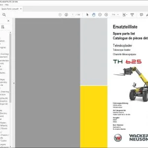 Wacker Neuson TH 625 Telescope loader Spare parts catalog Manual - PDF DOWNLOAD