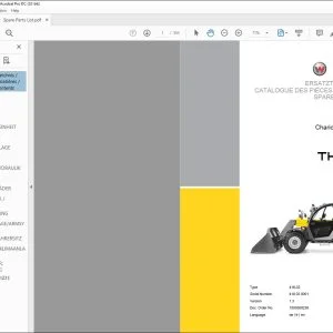 Wacker Neuson TH627 Telehandler SPARE PARTS LIST Manual - PDF DOWNLOAD