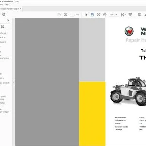 Wacker Neuson TH627 Telehandlers Repair Handbook Manual - PDF DOWNLOAD
