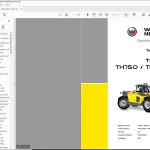 Wacker Neuson TH744 TH750  TH755 Telehandlers Operator’s Manual - PDF DOWNLOAD