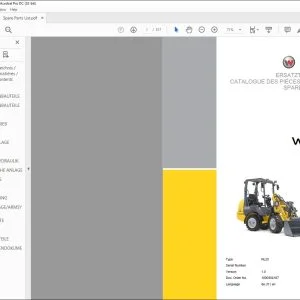 Wacker Neuson WL20 Wheel loader SPARE PARTS LIST Manual - PDF DOWNLOAD