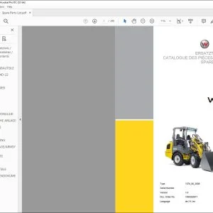 Wacker Neuson WL28 Wheel loader Spare Parts List Manual - PDF DOWNLOAD