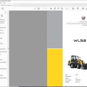 Wacker Neuson WL32 USA Wheel loader SPARE PARTS LIST Manual - PDF DOWNLOAD