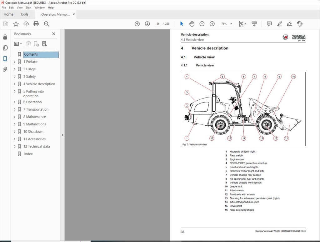 Wacker Neuson WL34 Wheel loader Operator’s manual - PDF DOWNLOAD ...